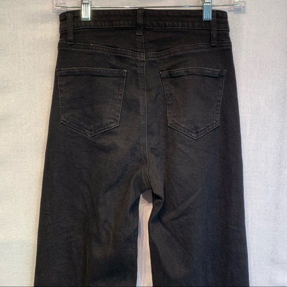 Vanilla Star Hilary Wide leg distressed Black Jeans Size 1 High Rise Flared - Picture 7 of 11